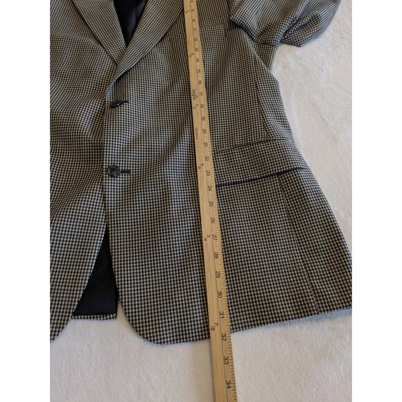 Oak Creek Blazer Mens 44R Worsted Wool Houndstooth Black - Picture 6 of 11